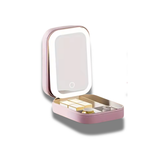Makeup Storage Box With LED Light Mirror
